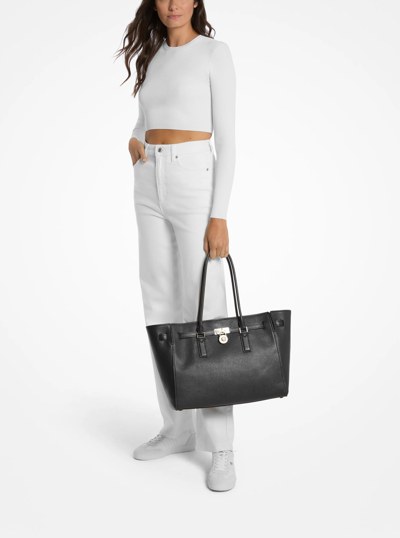 Hamilton Large Leather Tote Bag in BLACK | Michael Kors