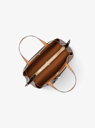 Emilia Small Pebbled Leather Satchel in LUGGAGE | Michael Kors