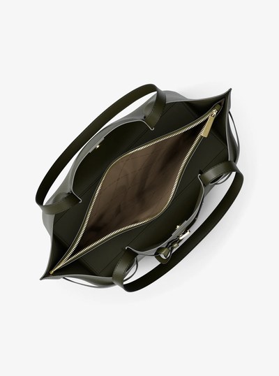 Emilia Large Pebbled Leather Tote Bag in IVY | Michael Kors