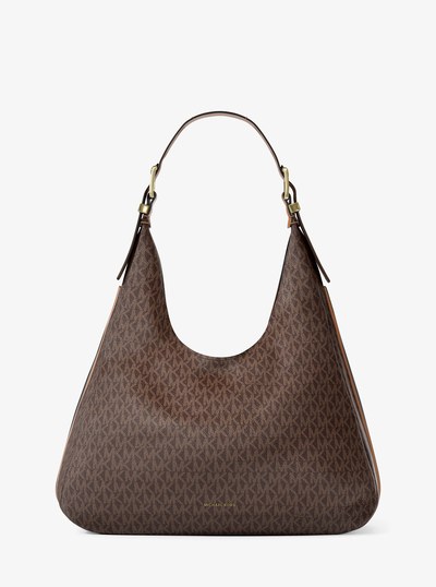 Nolita Large Signature Logo Shoulder Bag in BRN/ACORN | Michael Kors