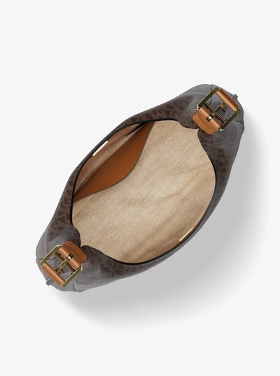 Nolita Large Signature Logo Shoulder Bag in BRN/ACORN | Michael Kors