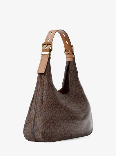 Nolita Large Signature Logo Shoulder Bag in BRN/ACORN | Michael Kors