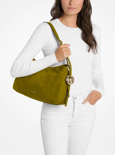 Nolita Medium Nubuck Convertible Shoulder Bag in PISTACHIO | Michael Kors