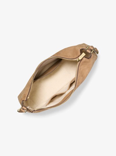 Nolita Medium Nubuck Shoulder Bag in HUSK | Michael Kors