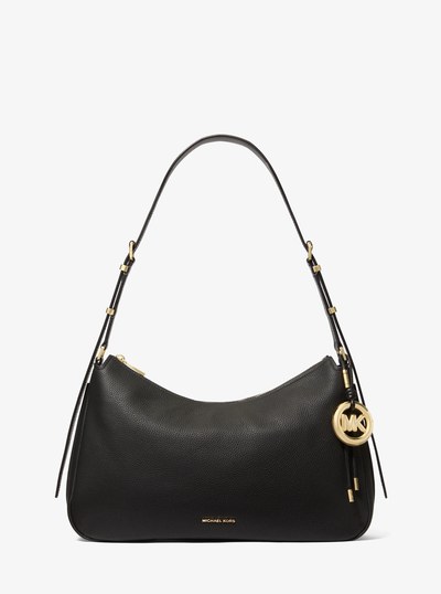 Nolita Medium Pebbled Leather Shoulder Bag in BLACK | Michael Kors