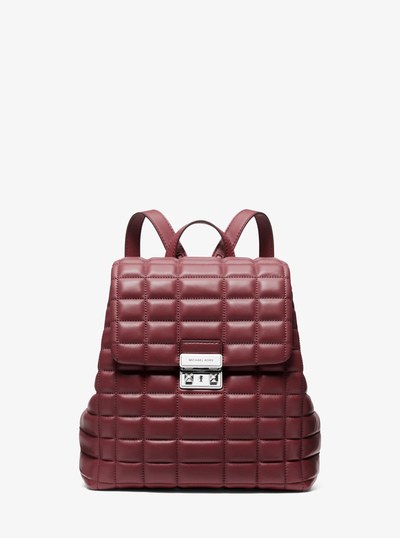 Tribeca Small Quilted Leather Backpack in OXBLOOD | Michael Kors