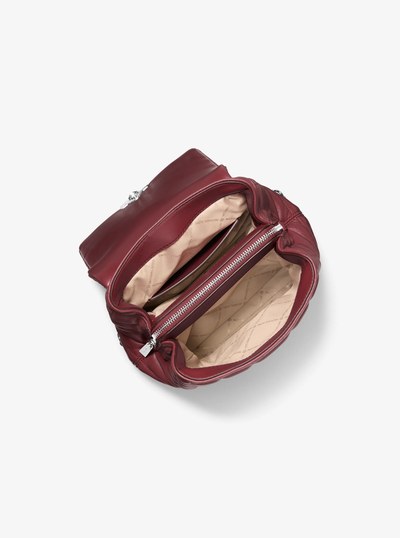 Tribeca Small Quilted Leather Backpack in OXBLOOD | Michael Kors