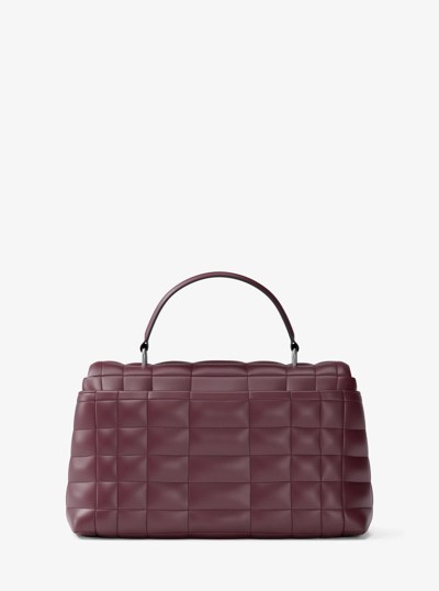 Tribeca Medium Quilted Leather Satchel in OXBLOOD | Michael Kors