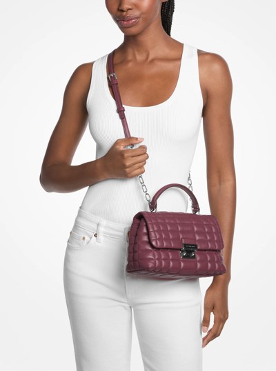 Tribeca Medium Quilted Leather Satchel in OXBLOOD | Michael Kors