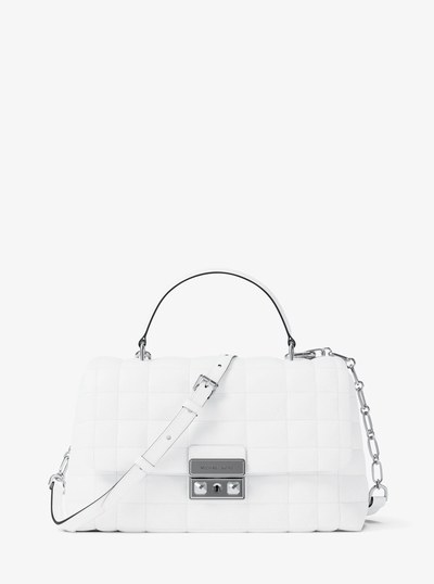 Tribeca Medium Quilted Leather Satchel in OPTIC WHITE | Michael Kors