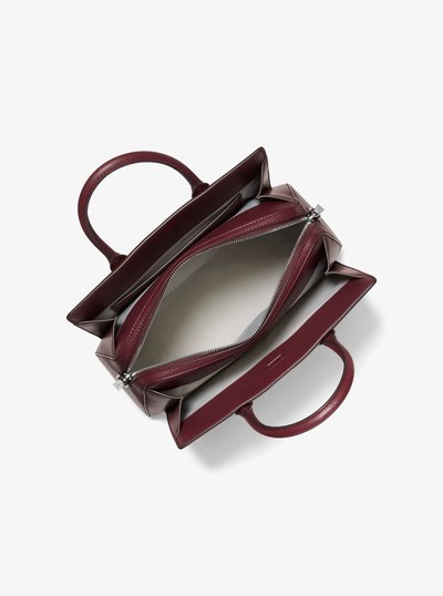 Laila Medium Metallic Signature Logo Satchel