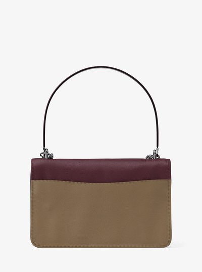 Claire Large Color-Block Pebbled Leather Shoulder Bag in OXBLOOD MLTI | Michael Kors