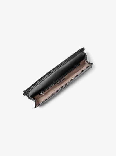 Hamilton Moderne Medium Leather Convertible Clutch in BLACK | Michael Kors
