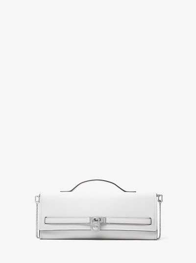 Hamilton Moderne Medium Leather Convertible Clutch in OPTIC WHITE | Michael Kors