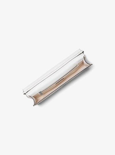 Hamilton Moderne Medium Leather Convertible Clutch in OPTIC WHITE | Michael Kors