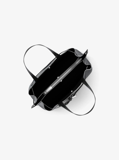 Emilia Small Pebbled Leather Satchel in BLACK | Michael Kors