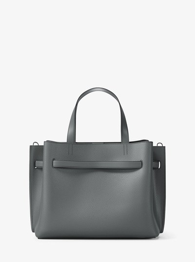 Emilia Medium Pebbled Leather Satchel in STORM | Michael Kors