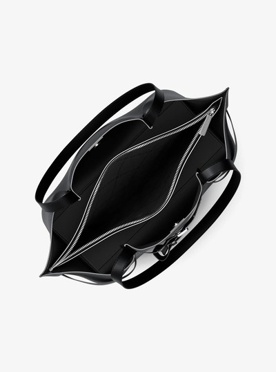 Emilia Large Pebbled Leather Tote Bag in BLACK | Michael Kors