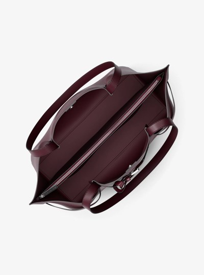Emilia Large Pebbled Leather Tote Bag in OXBLOOD | Michael Kors