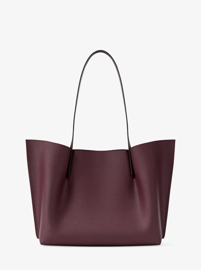 Emilia Large Pebbled Leather Tote Bag in OXBLOOD | Michael Kors
