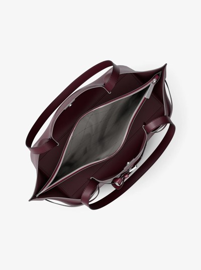 Emilia Large Pebbled Leather Tote Bag in OXBLOOD | Michael Kors