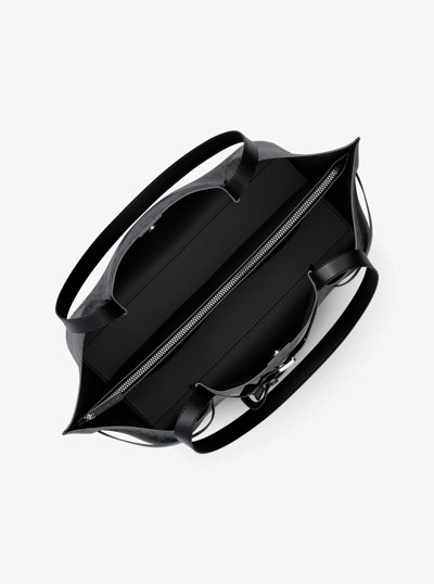 Emilia Large Signature Logo Tote Bag in BLACK | Michael Kors