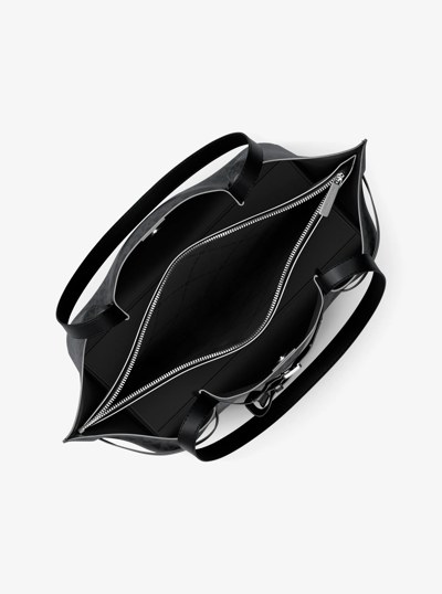 Emilia Large Signature Logo Tote Bag in BLACK | Michael Kors