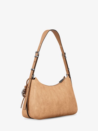 Nolita Medium Nubuck Shoulder Bag in PEANUT | Michael Kors