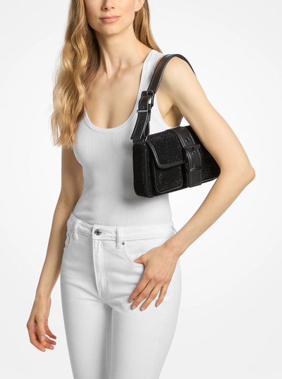 Colby Medium Embellished Suede Shoulder Bag