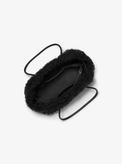 Hamilton Moderne Small Faux Shearling Satchel in BLACK | Michael Kors