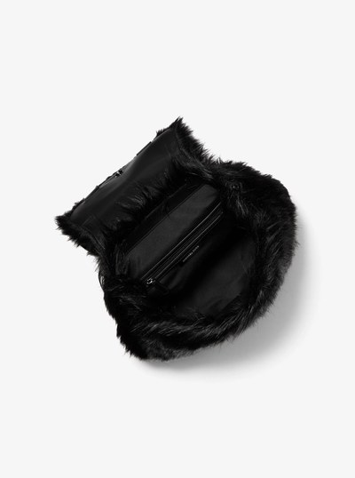 Quinn Medium Faux Fur Backpack in BLACK | Michael Kors