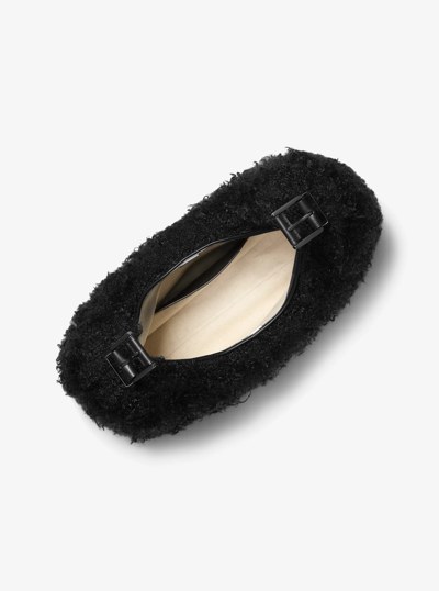 Nolita Large Faux Shearling Shoulder Bag in BLACK | Michael Kors