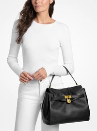 Hamilton Large Textured Leather Slouchy Satchel