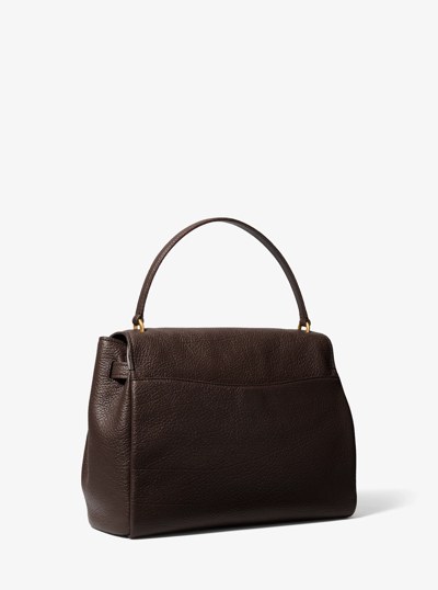 Hamilton Large Textured Leather Slouchy Satchel in CHOCOLATE | Michael Kors