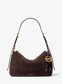 Nolita Medium Hand-Woven Suede Shoulder Bag