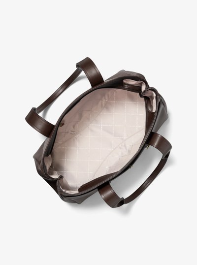 Foster Large Pebbled Leather Tote Bag in CHOCOLATE | Michael Kors