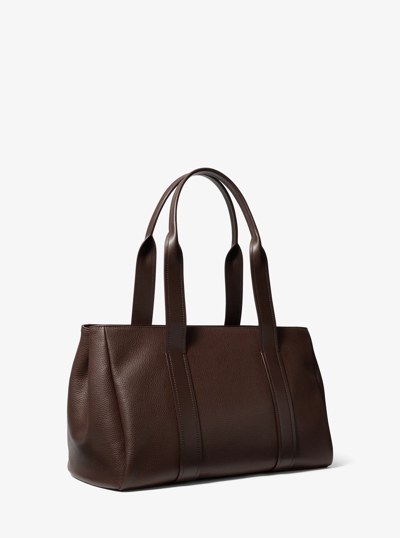 Foster Large Pebbled Leather Tote Bag in CHOCOLATE | Michael Kors