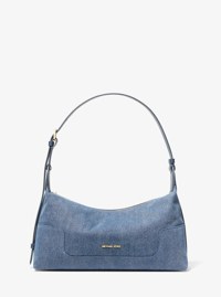 Teddi Medium Washed Denim Slouchy Shoulder Bag