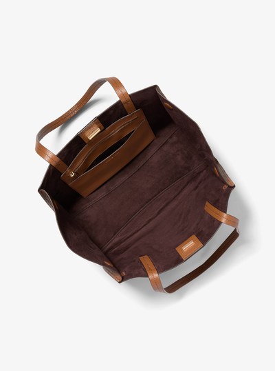 Hamilton Large Leather Tote Bag in LUGGAGE | Michael Kors [US]