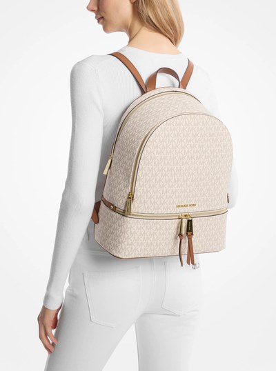Rhea Large Logo Backpack in VANILLA | Michael Kors