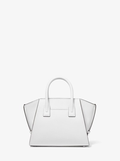 Avril Small Leather Top-Zip Satchel in OPTIC WHITE | Michael Kors