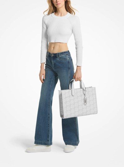 Gigi Large Empire Signature Logo Tote Bag in OPT/ALLUM | Michael Kors