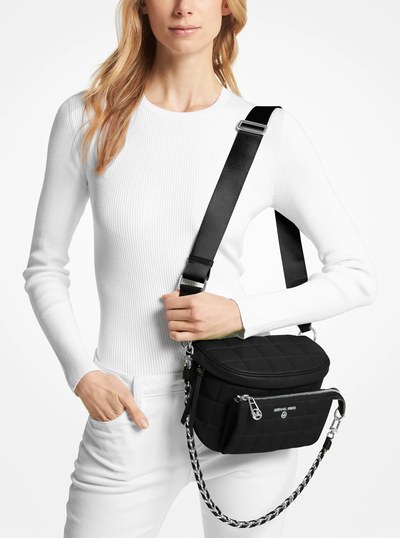 Slater Medium Quilted Leather Sling Pack in BLACK | Michael Kors