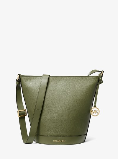 Townsend Medium Pebbled Leather Messenger Bag in SMOKEY OLIVE | Michael Kors