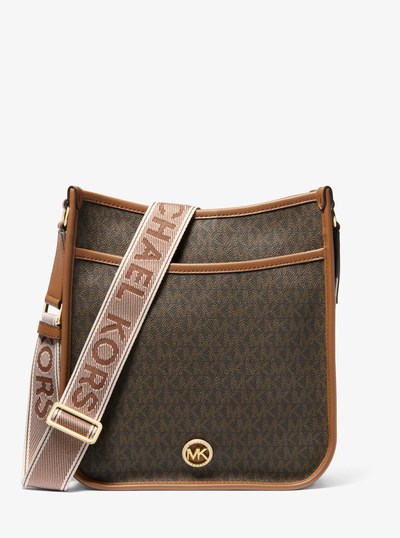 Bolso messenger Luisa grande con logotipo in MARR&Oacute;N/LUGGAGE | Michael Kors