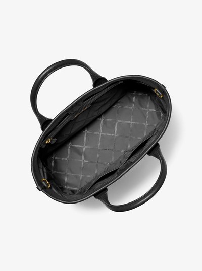 Luisa Medium Pebbled Leather Tote Bag in BLACK | Michael Kors