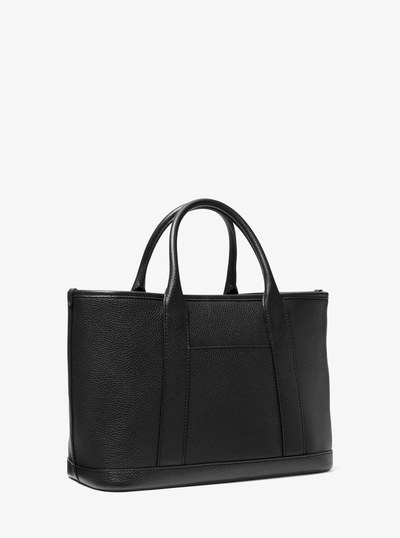 Luisa Medium Pebbled Leather Tote Bag in BLACK | Michael Kors