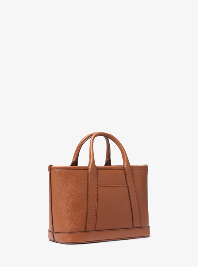 Luisa Small Pebbled Leather Satchel in LUGGAGE | Michael Kors