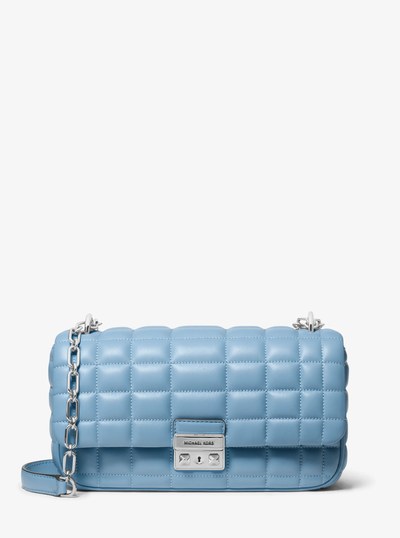 Tribeca Large Quilted Leather Shoulder Bag in CHAMBRAY | Michael Kors