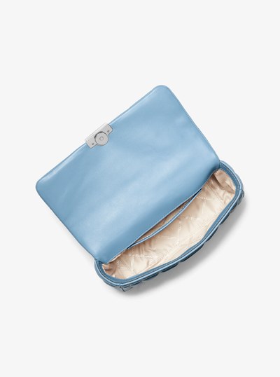 Tribeca Large Quilted Leather Shoulder Bag in CHAMBRAY | Michael Kors